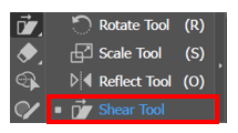 변형 도구 - Shear Tool 도구 선택