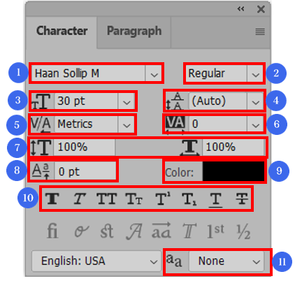 Type Tool 옵션 설정 - 문자 및 단락 패널 알아보기