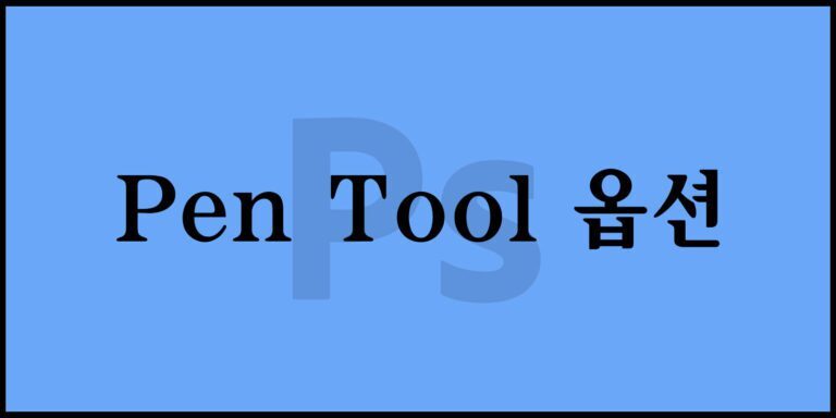 Pen Tool 옵션