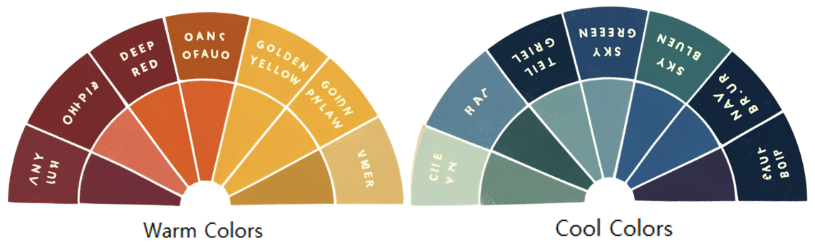따뜻한 색과 차가운 색 비교하기