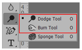 Dodge/Burn Tool 선택하기