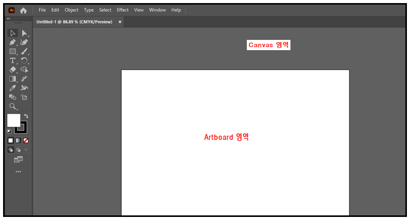 Artboard와 Canvas 영역 차이점