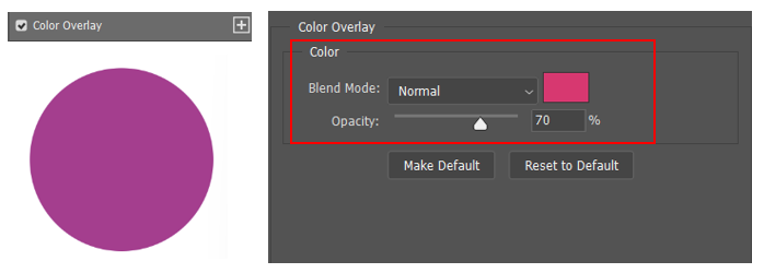 Layer Style - Color Overlay 설정방법