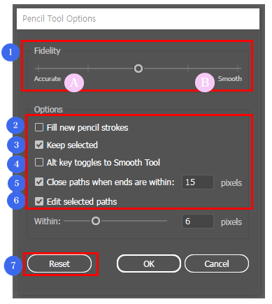 Pencil Tool Options 설정하기