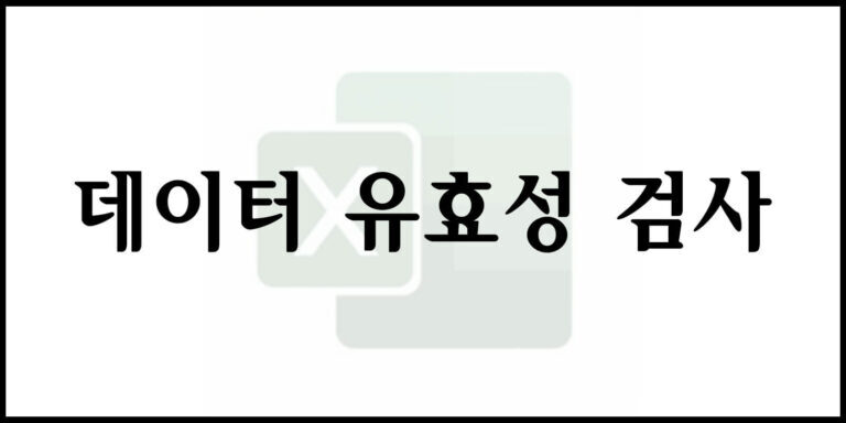 데이터 유효성 검사