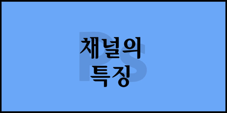 채널의 특징